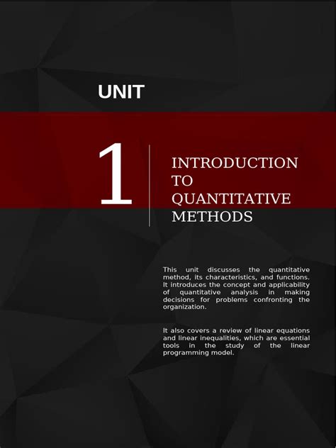 introduction to quantitative methods association of
