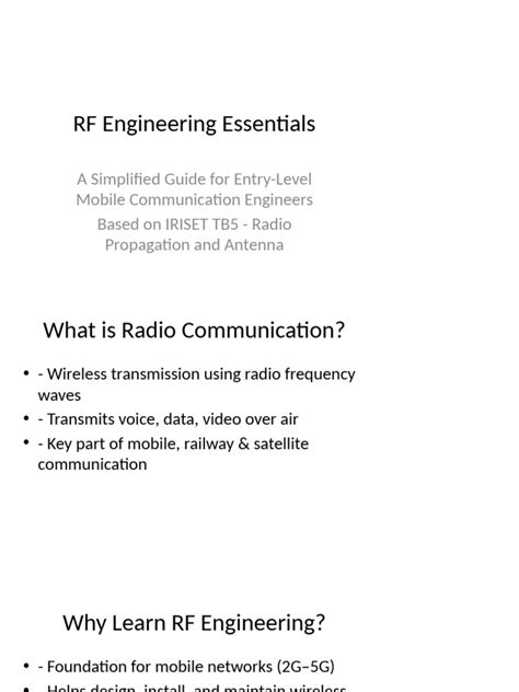 Introduction To Rf Engineering Atnf