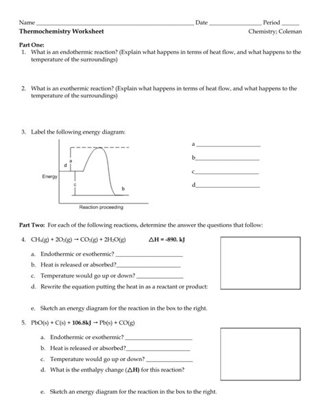 Introduction To Thermochemistry Worksheet Chemistry Libretexts Thermochemistry Worksheet 1 Answers - Thermochemistry Worksheet 1 Answers