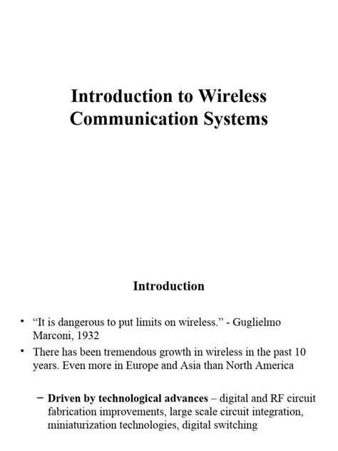 Introduction To Wireless Systems Technologies Sys