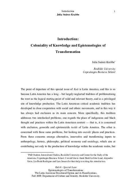 Read Introduction Coloniality Of Knowledge And Epistemologies 