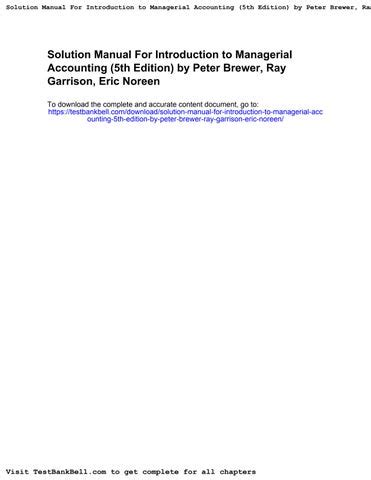Read Introduction Managerial Accounting 5Th Edition Solutions Manual File Type Pdf 
