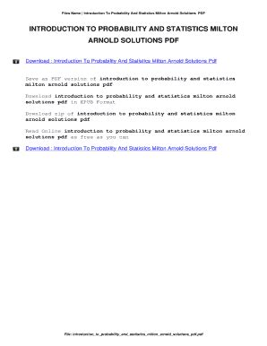 Full Download Introduction Probability Statistics Milton Arnold Solutions 