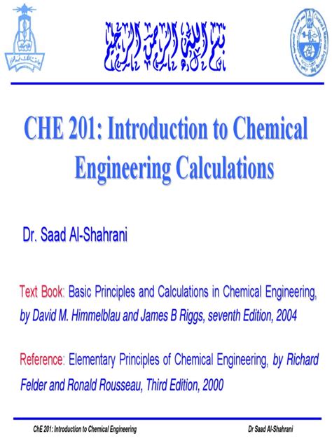 Download Introduction To Chemical Engineering Calculations 