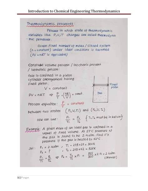 Full Download Introduction To Chemical Engineering Thermodynamics Lecture Notes 