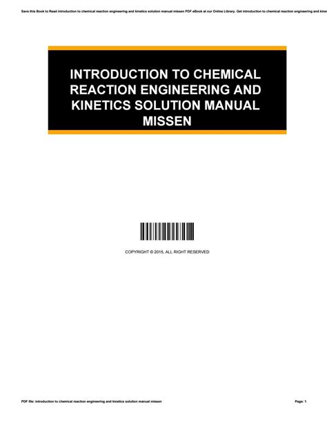 Read Online Introduction To Chemical Reaction Engineering And Kinetics Solution Manual Pdf File Type Pdf 