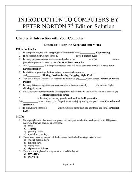 Read Online Introduction To Computer Peter Norton 7Th Edition Solution 