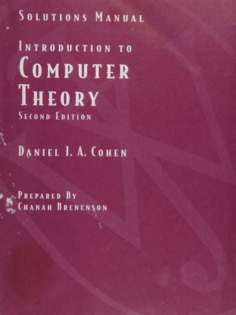 Download Introduction To Computer Theory By Cohen Solution 