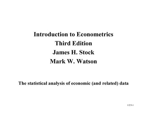 Read Introduction To Econometrics 3Rd Stock 