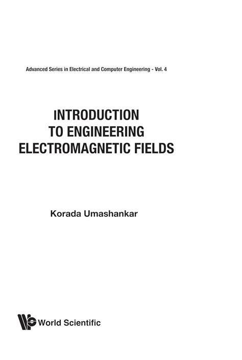 Read Introduction To Engineering Electromagnetic Fields 