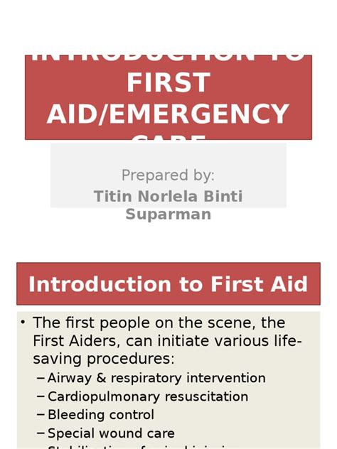 Download Introduction To First Aid 