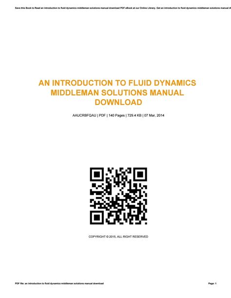 Read Online Introduction To Fluid Dynamics Middleman Solutions Manual 