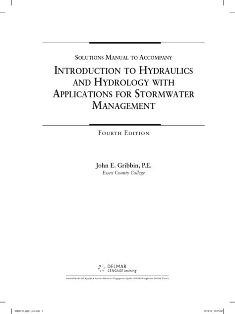 Read Online Introduction To Hydraulics Hydrology Solutions Manual 