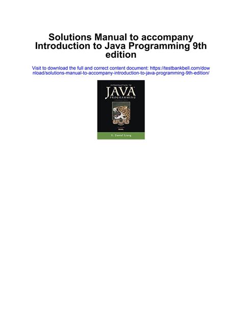 Read Introduction To Java Programming 9Th Edition Answers 