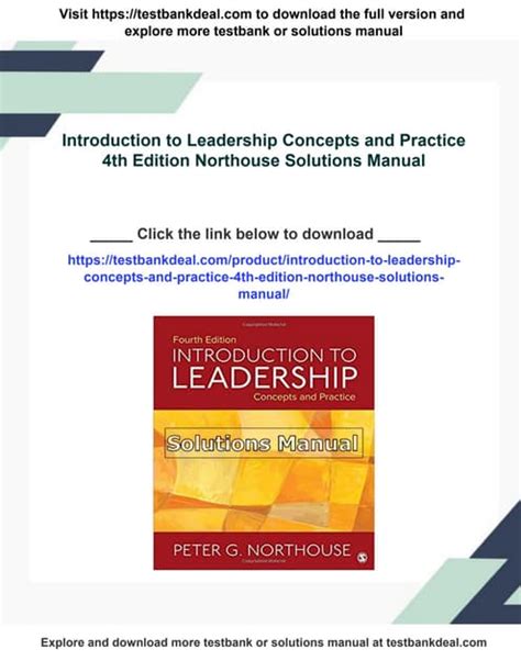 Download Introduction To Leadership Concepts And Practice Free Pdf 