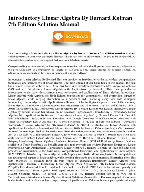 Download Introduction To Linear Algebra 7Th Edition Solution 