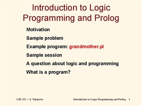 Read Introduction To Logic Programming 16 17 