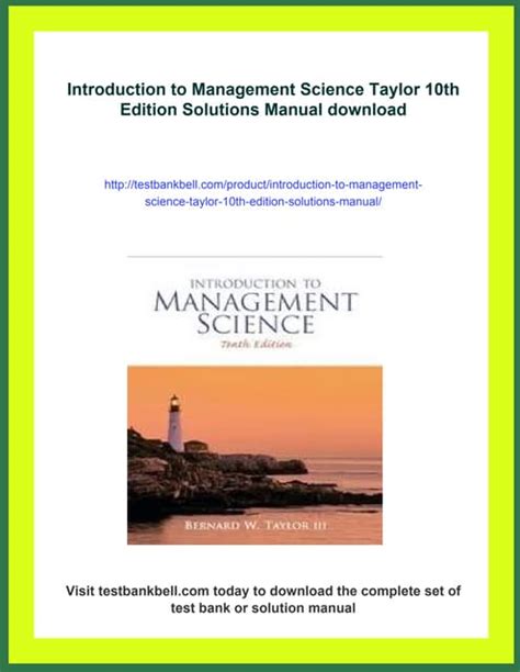 Read Online Introduction To Management Science Taylor 10Th Edition 