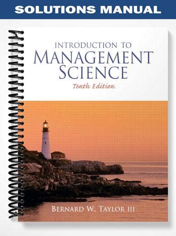 Download Introduction To Management Science Tenth Edition Solutions Manual 