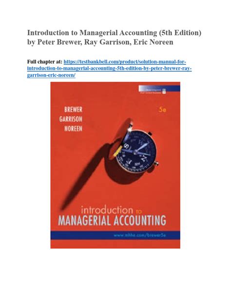 Full Download Introduction To Managerial Accounting 5Th Edition Solutions 