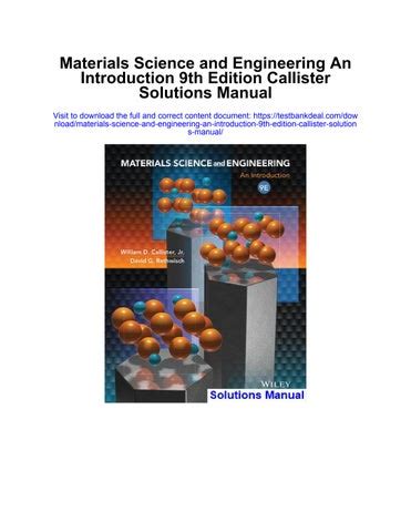 Read Online Introduction To Materials Science Engineering Callister Solutions 
