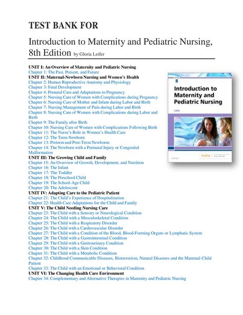 Read Introduction To Materity And Pediatric Nursing Study Guide Answer Key 