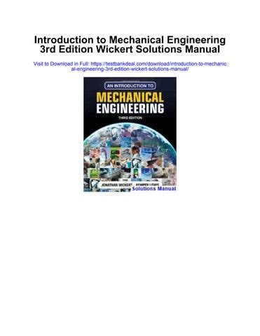 Full Download Introduction To Mechanical Engineering 3Rd Edition Wickert 