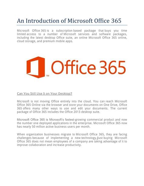 Read Online Introduction To Office 365 