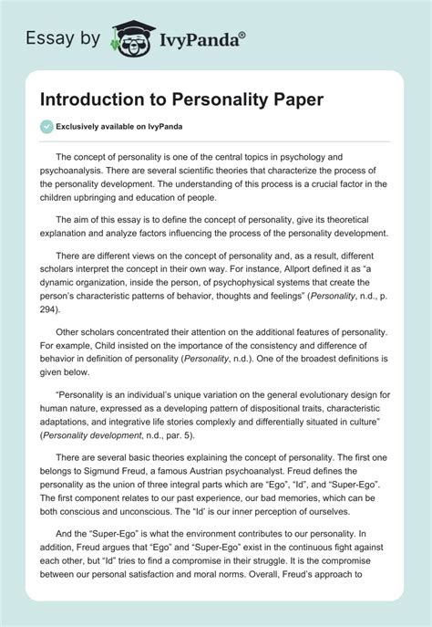 Full Download Introduction To Personality Paper 