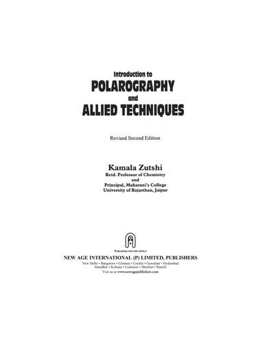 Read Introduction To Polarography And Allied Techniques 1St Edition 
