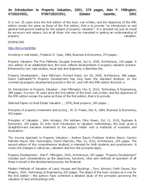 Download Introduction To Property Valuation Pdf 