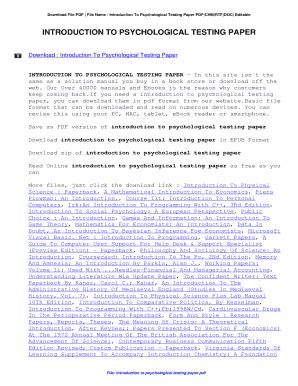Read Introduction To Psychological Testing Paper 