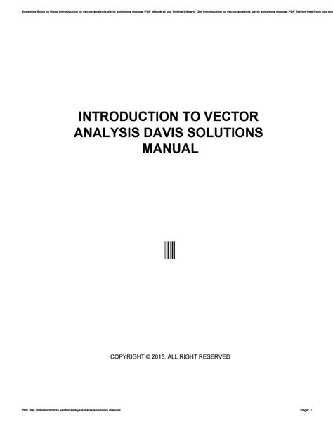 Download Introduction To Vector Analysis Davis Solutions Manual 