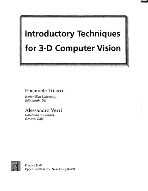 Introductory Techniques For 3 D Computer Vision
