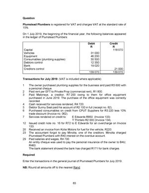 Download Introductory Accounting Question Paper Memo N4 