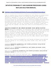 Download Intuitive Probability And Random Processes Using Matlab Solution Manual 