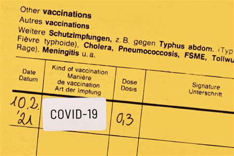 intyg om vaccination