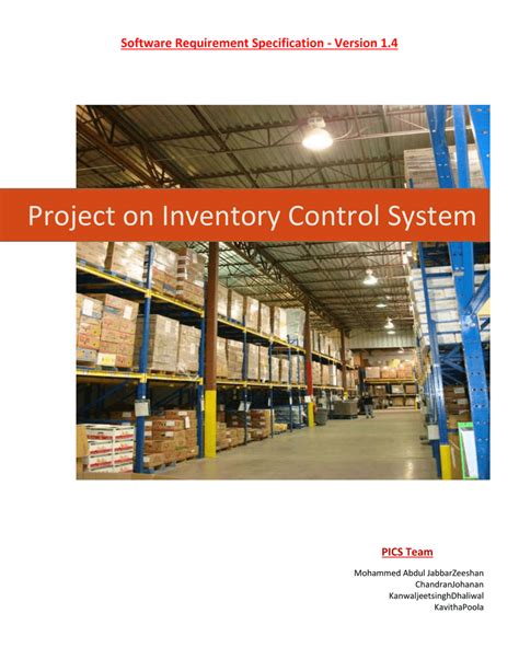 inventory control system srs pdf