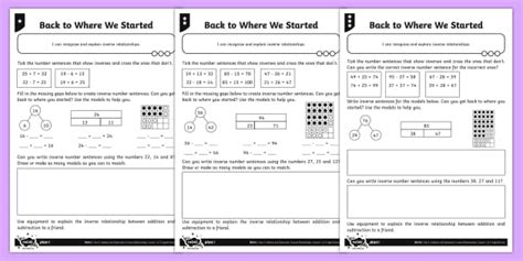 Inverses Differentiated Worksheets Teacher Made Twinkl Inverse Operations Year 3 - Inverse Operations Year 3