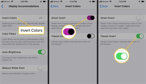 invert colors iphone