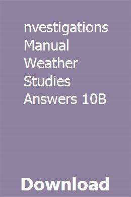 investigation manual weather studies answer key