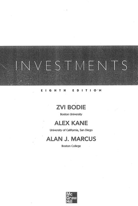 Read Investments 8Th Edition Bodie Kane Marcus 