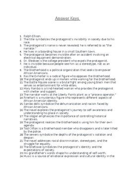 Read Invisible Man Chapter Questions Answer Key 