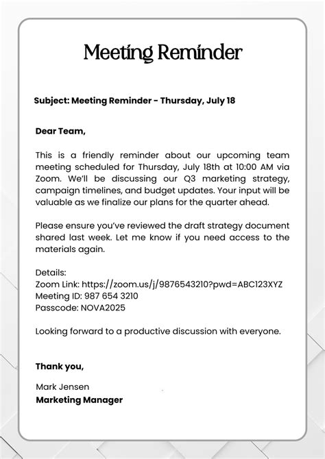 Invitation Reminder Letter Sample