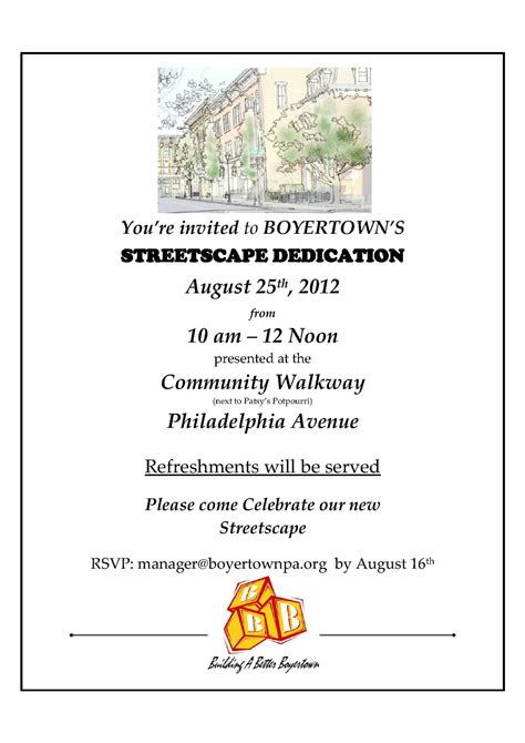 Invitation Wording Building Dedication