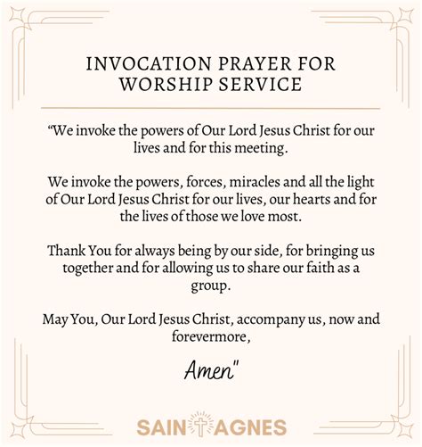 Invocation Prayer For Service Award Ceremony