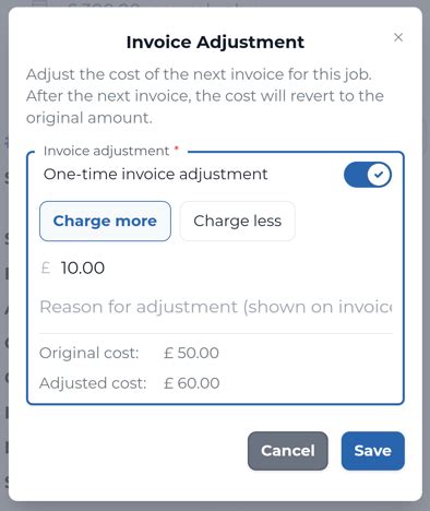 invoice adjustment