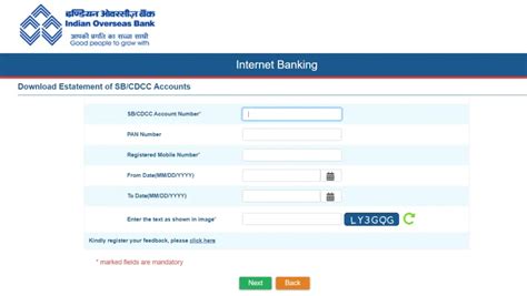 Iob Statement Download