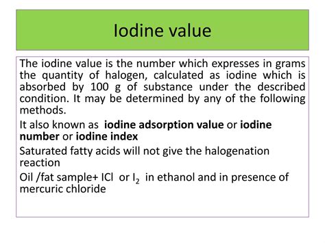 Iodine Value Formula