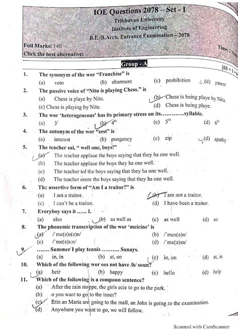 Read Online Ioe Entrance Exam 2070 Model Question Papers 